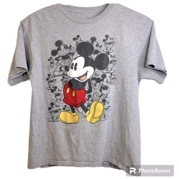 DISNEY | DISNEY KIDS SIZE (XXL 18) MICKEY MOUSE GRAY T-SHIRT. - Picture 1 of 4